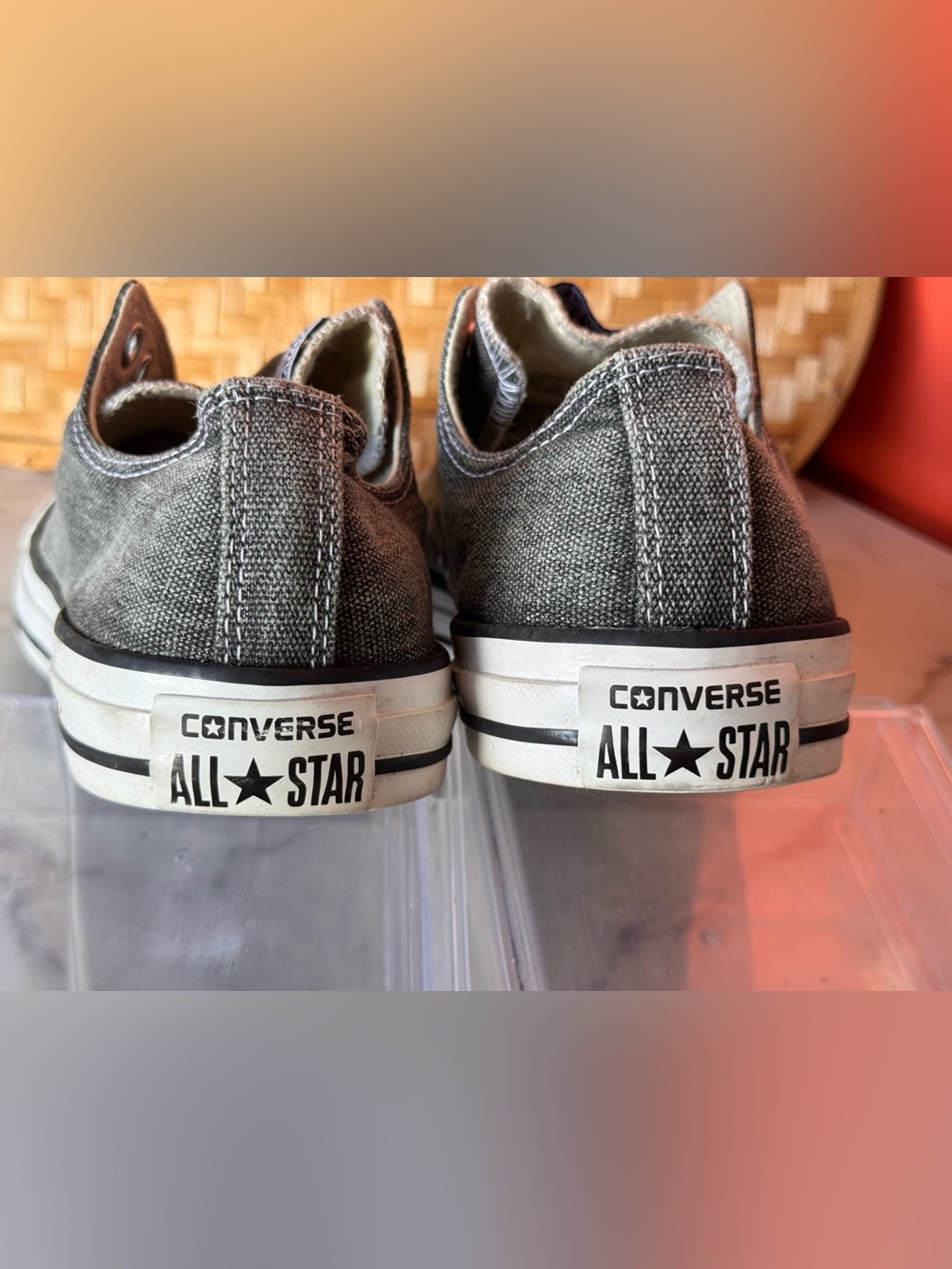SOLD‼️Converse Chuck Taylor Slip On Laceless Low Top Gray Denim 147091F - Picture 4 of 7
